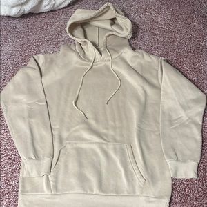SHEIN Cream Pullover Hoodie Sweatshirt